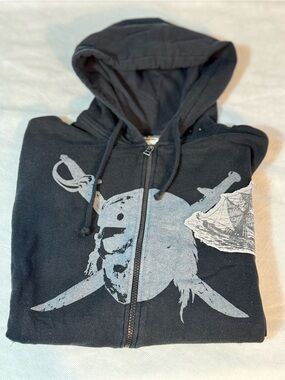 Disney Pirates of the Caribbean Dead Man’s Chest Zip Hoodie Skull size XXL